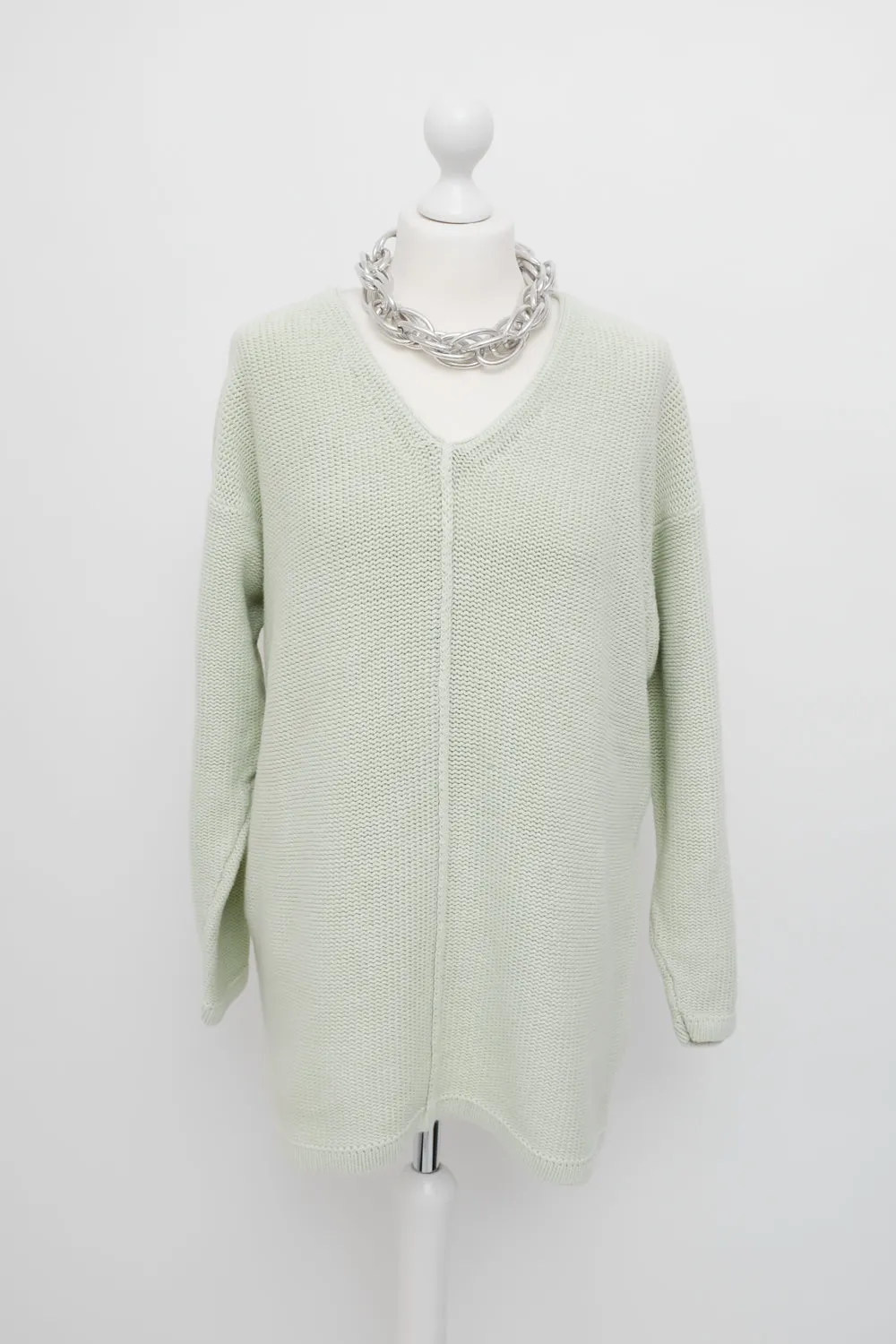 0058_LIME COTTON CHUNKY SWEATER