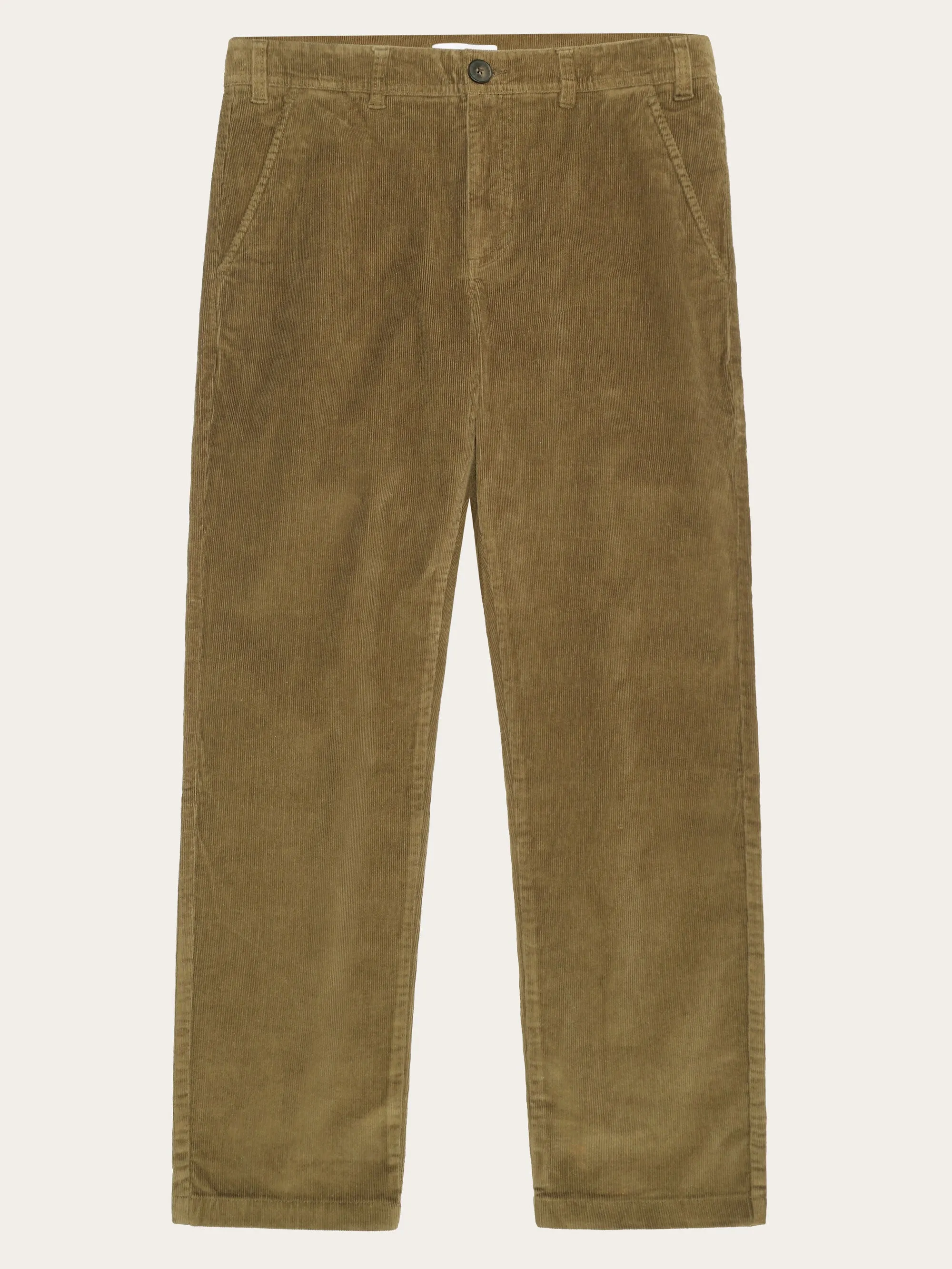 14 wales CHUCK regular corduroy chino pants - GOTS/Vegan - Dark Olive