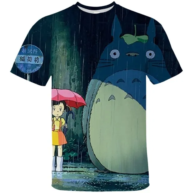 2021  print top TOTORO T-Shirts Men 3D Shirts Summer Fashion Tops Boys Clothing big Size Street Clothing mens Japanese cartoon