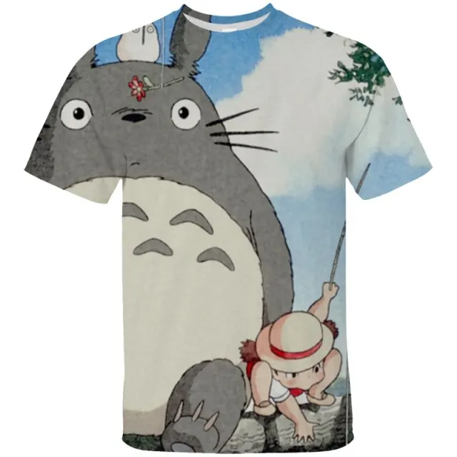 2021  print top TOTORO T-Shirts Men 3D Shirts Summer Fashion Tops Boys Clothing big Size Street Clothing mens Japanese cartoon