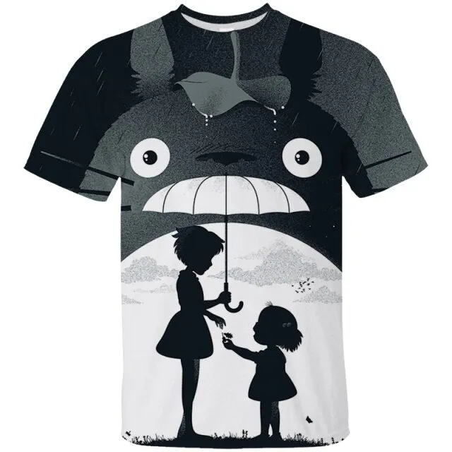 2021  print top TOTORO T-Shirts Men 3D Shirts Summer Fashion Tops Boys Clothing big Size Street Clothing mens Japanese cartoon