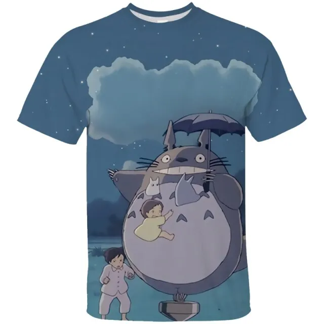 2021  print top TOTORO T-Shirts Men 3D Shirts Summer Fashion Tops Boys Clothing big Size Street Clothing mens Japanese cartoon