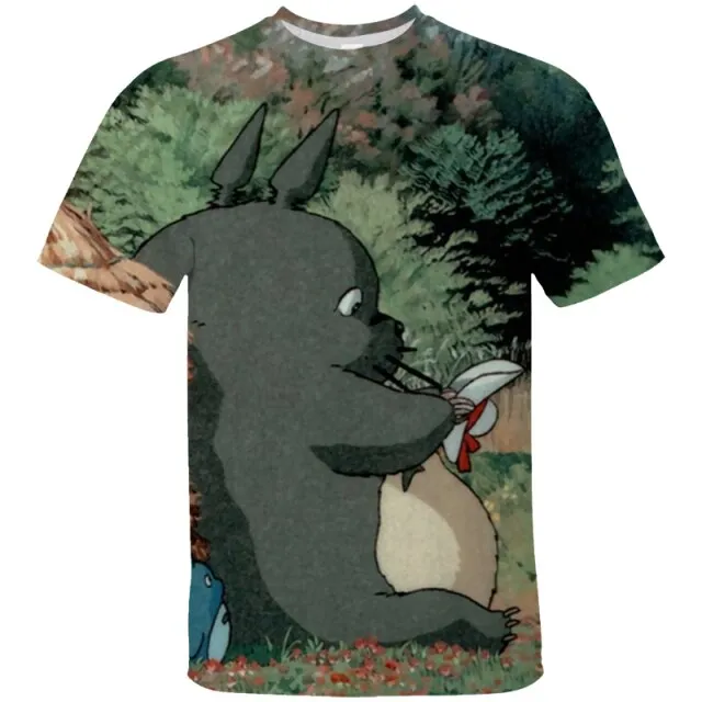 2021  print top TOTORO T-Shirts Men 3D Shirts Summer Fashion Tops Boys Clothing big Size Street Clothing mens Japanese cartoon