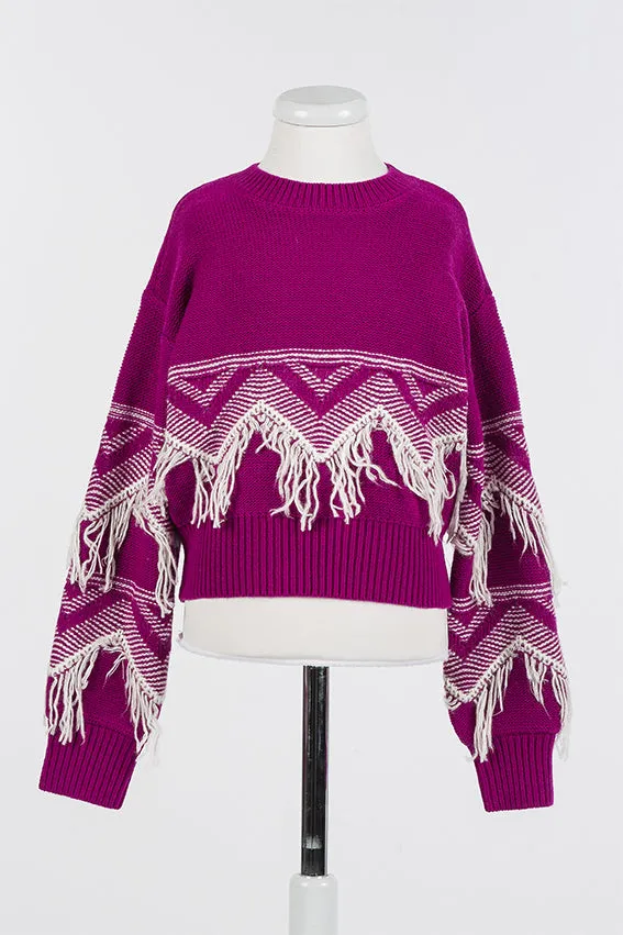 242GJ3131-SWEATER-Purple/White