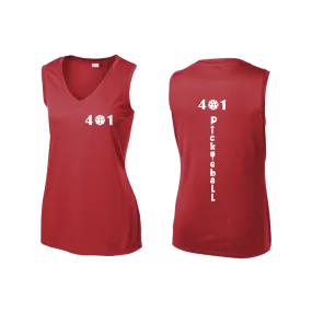 401 Rhode Island Pickleball Club | Women’s Sleeveless Athletic Shirt | 100% Polyester