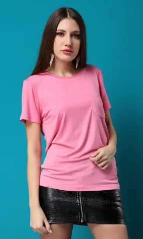 47437 Ultimate Soft Pink Oversized Basic T-Shirt