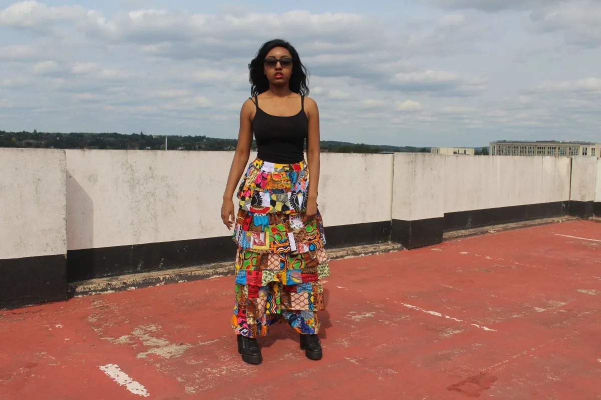 African Patchwork Skirt, Rah Rah - Festival Skirt