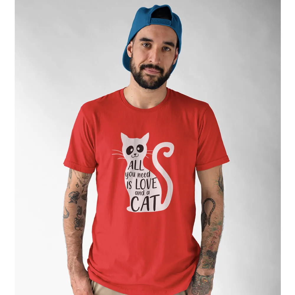 All You Need Is Love and a Cat Half Sleeve T-Shirt