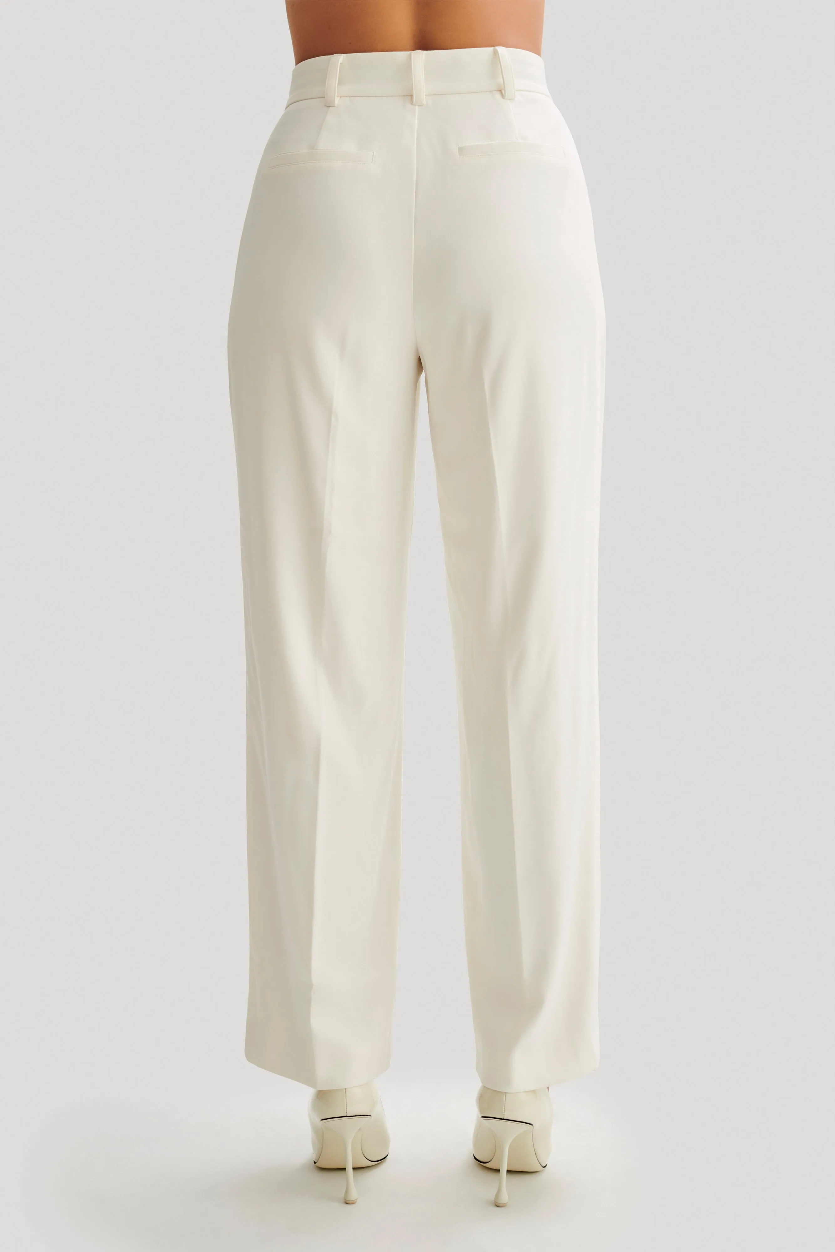 Amelie Suiting Straight Leg Pants - Ivory