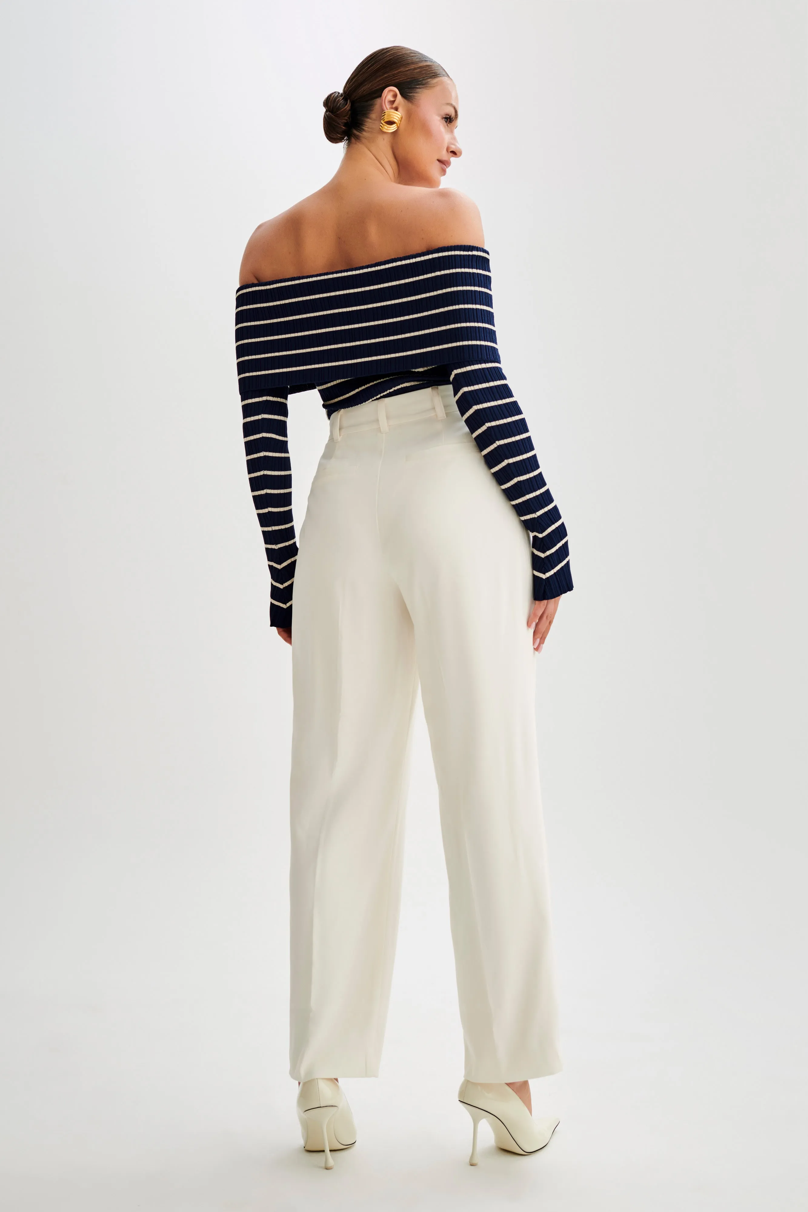 Amelie Suiting Straight Leg Pants - Ivory