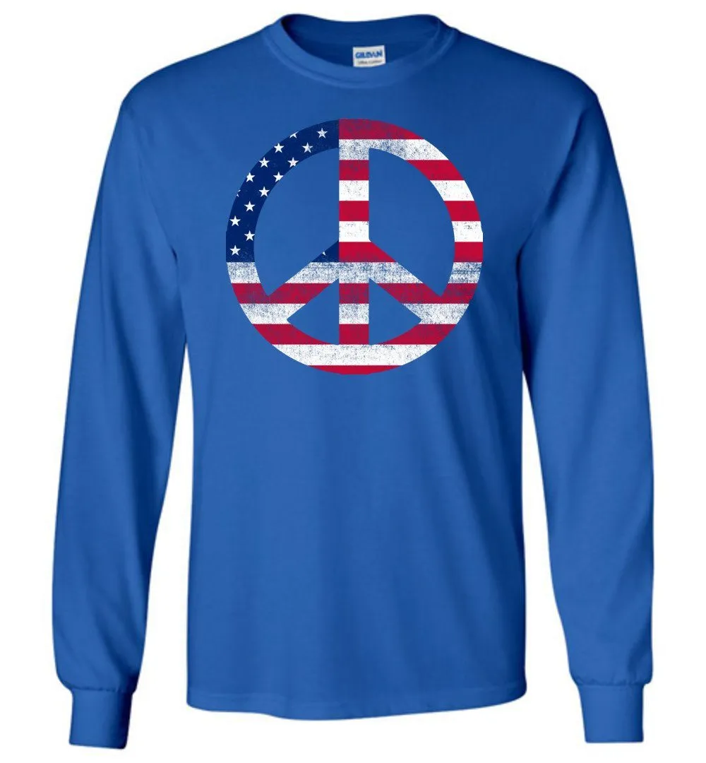 American Peace Sign Long Sleeve T-Shirts