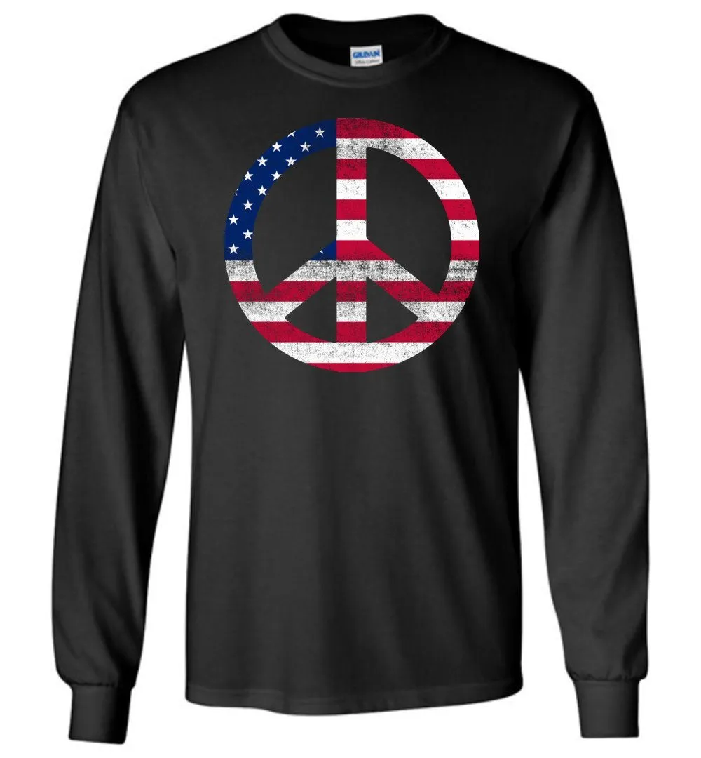 American Peace Sign Long Sleeve T-Shirts