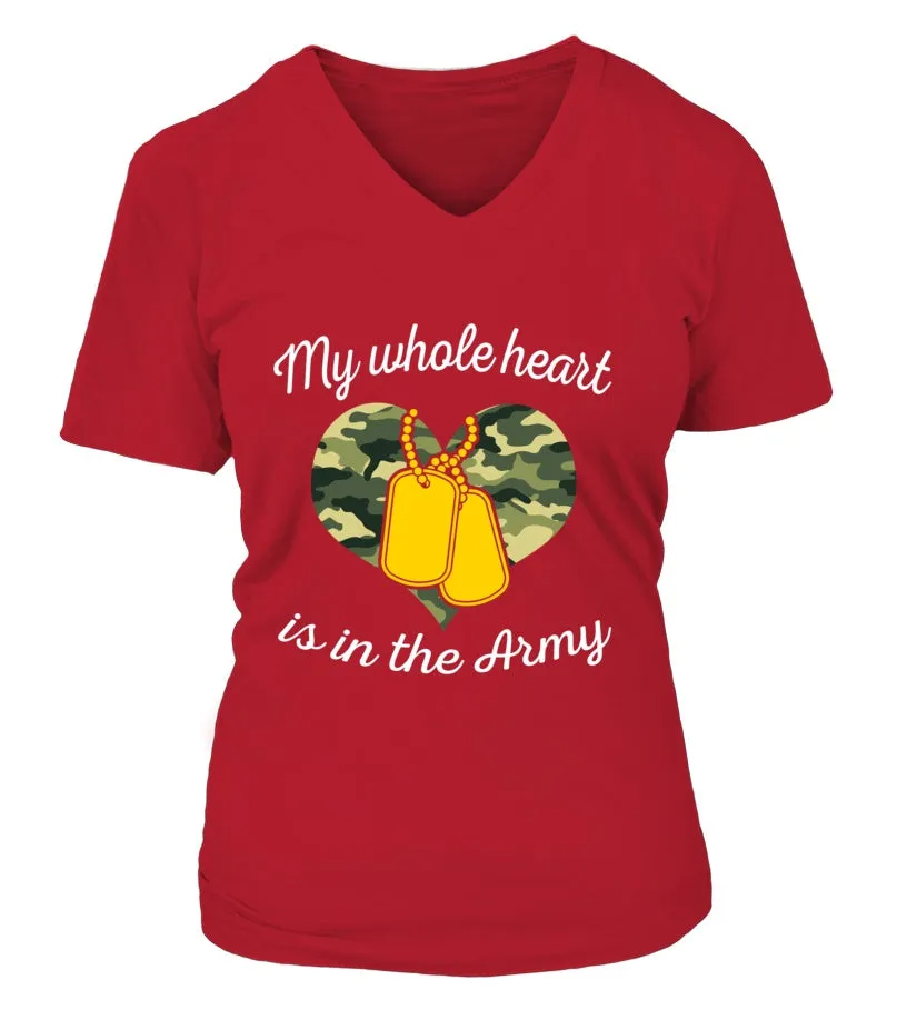 Army Mom My Whole Heart T-shirts