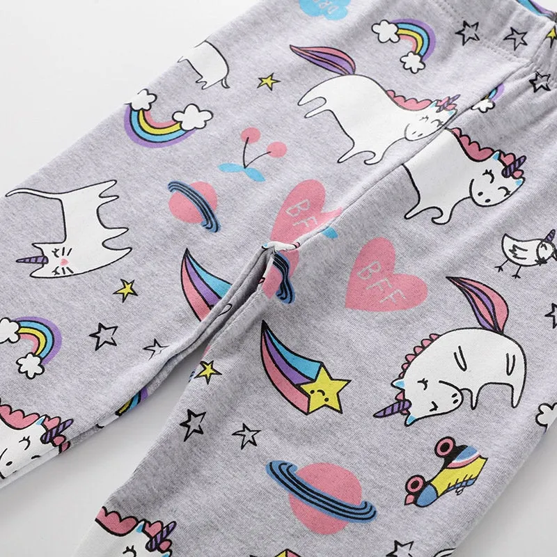 Baby Girl Leggings Collection Unicorn world Bunny and Rainbow Pyjamas Leggings Pack of 3 | Toddler Baby Girl Clothing Outfits Gift for Girls