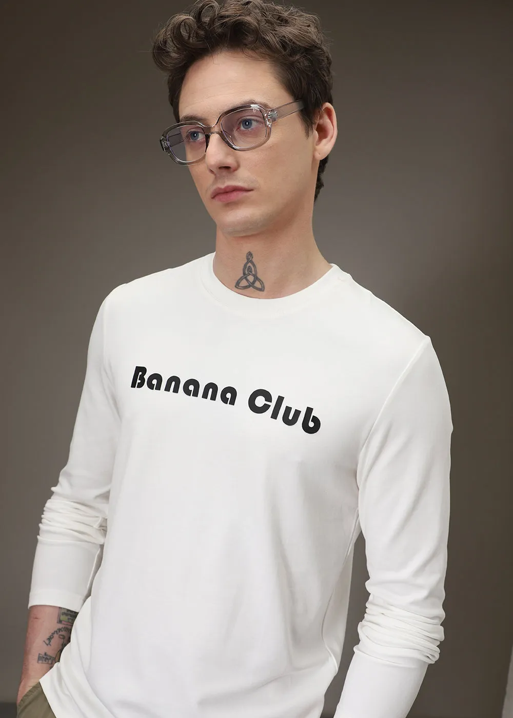 Banana Club White Regular Fit T-shirt