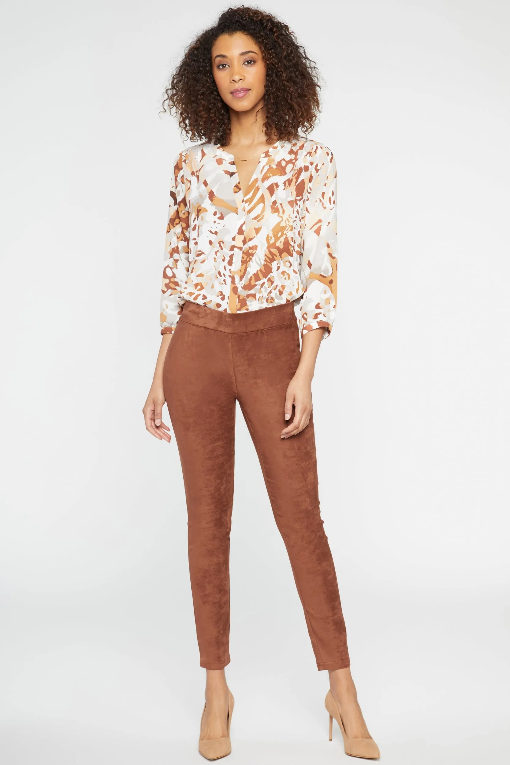 Basic Legging Bruin Faux Suede | Coffee Bean