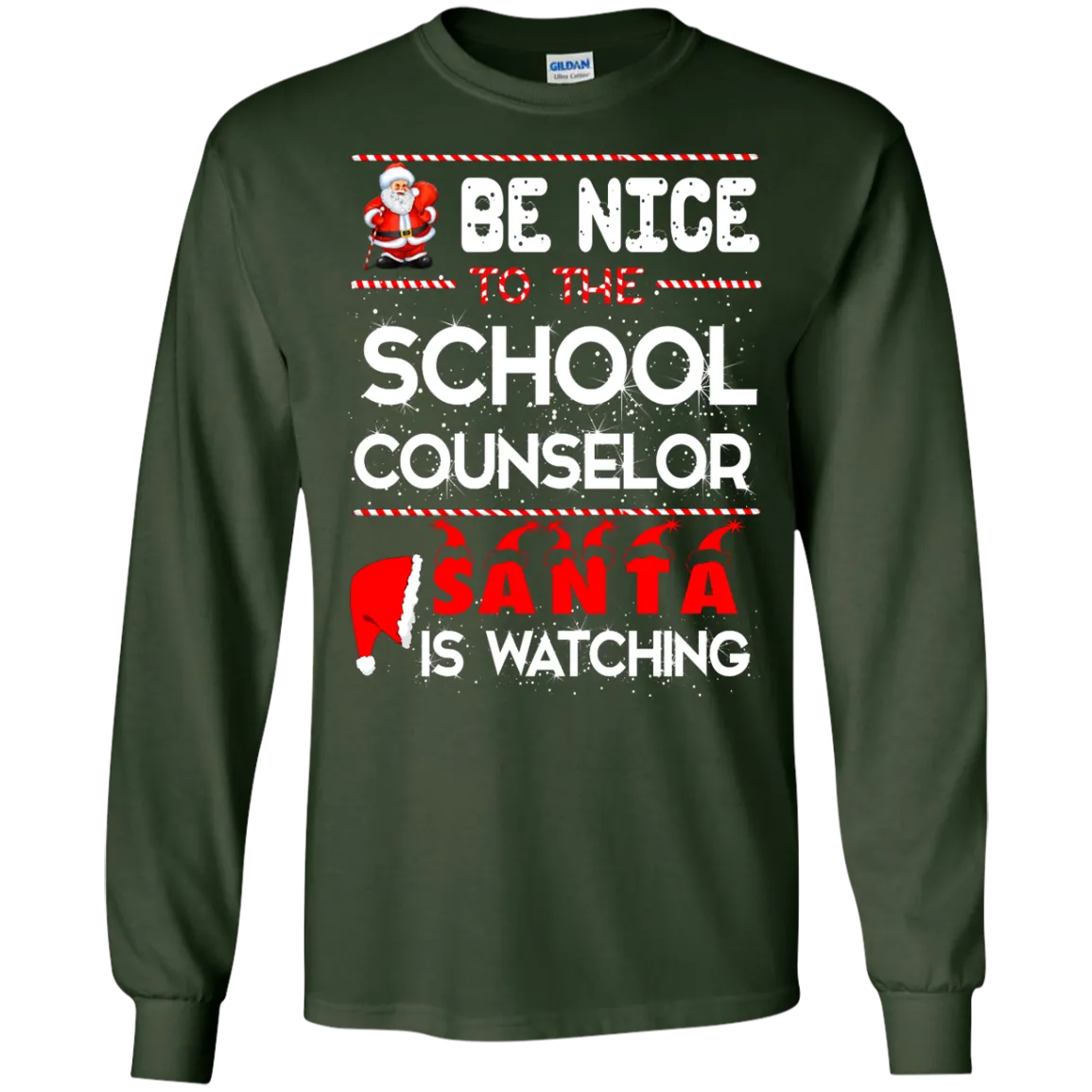 Be Nice To The School Counselor Santa is Watching Shirt, Hoodie, Tank