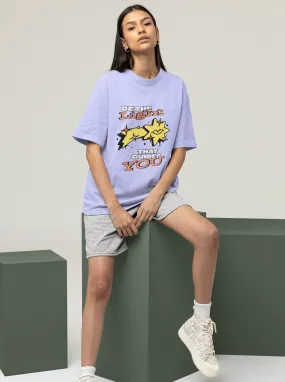 Be The Light Oversized Lavender Printed T-shirt Unisex