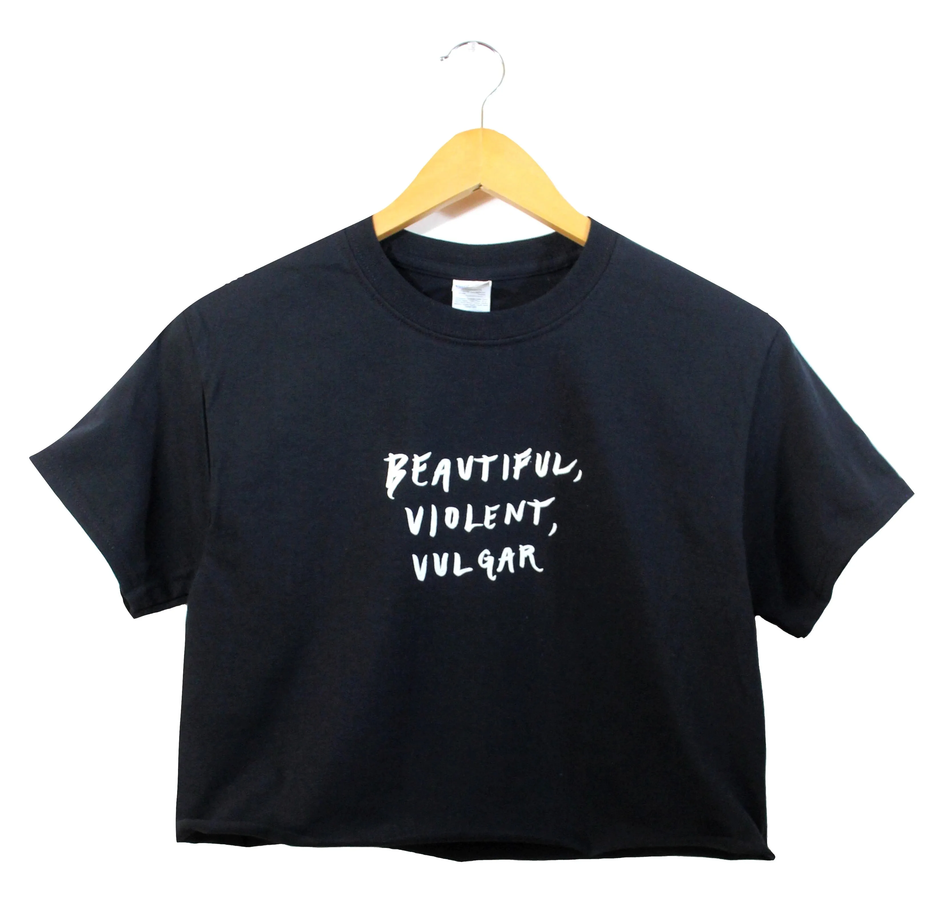 Beautiful, Violent, Vulgar Black Graphic Unisex Cropped Tee