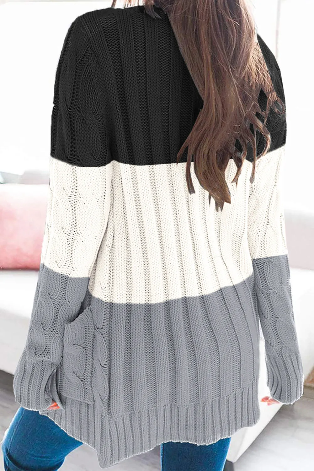 Black Button Pocket Knit Sweater