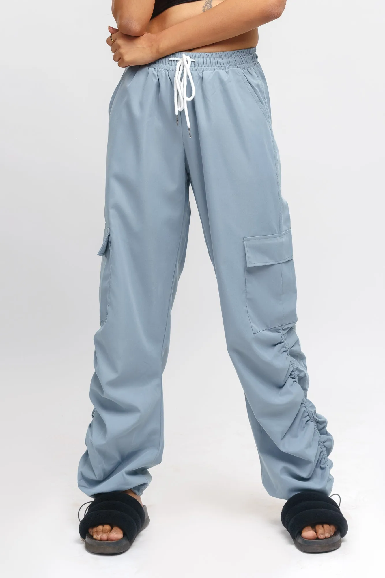 Bluish Grey Baggy Pants