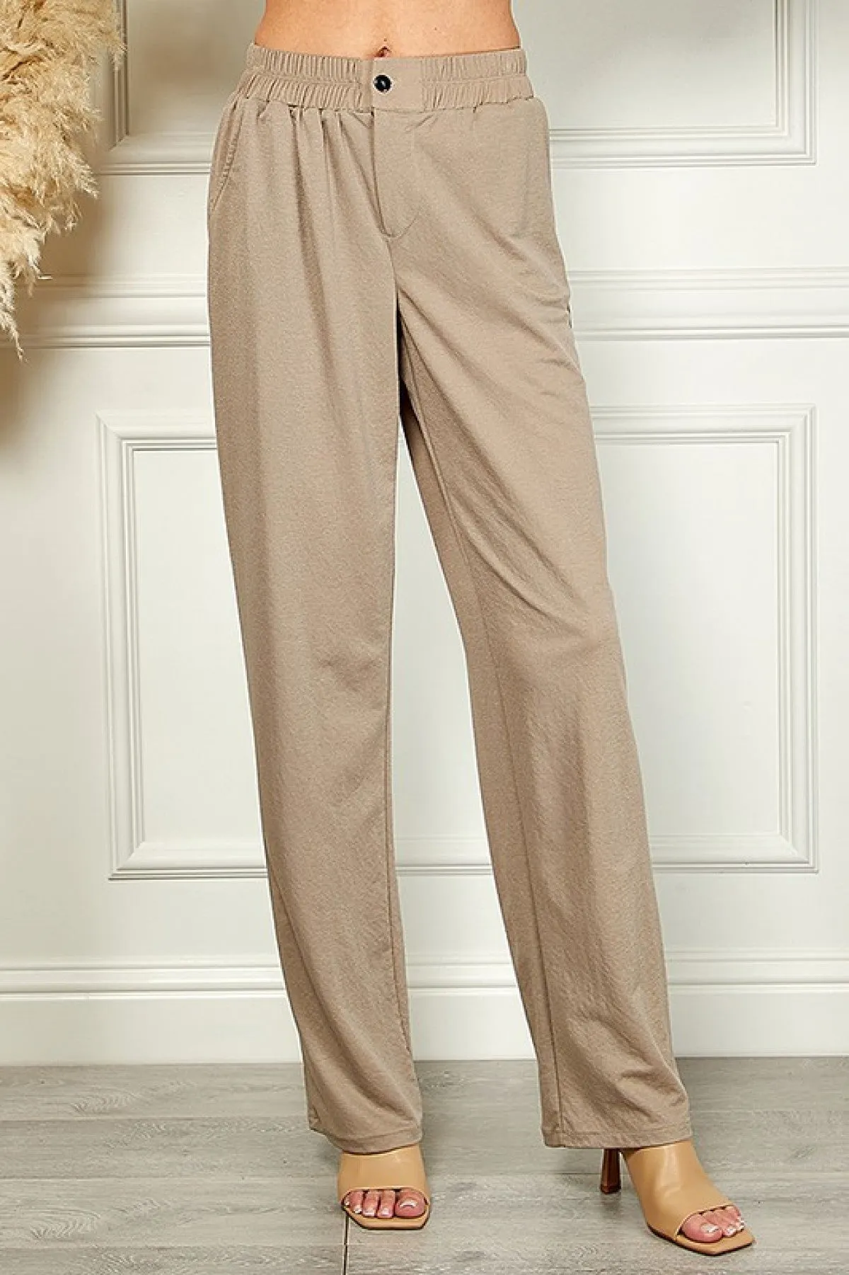 Blumin Apparel Solid Straight Leg Pants