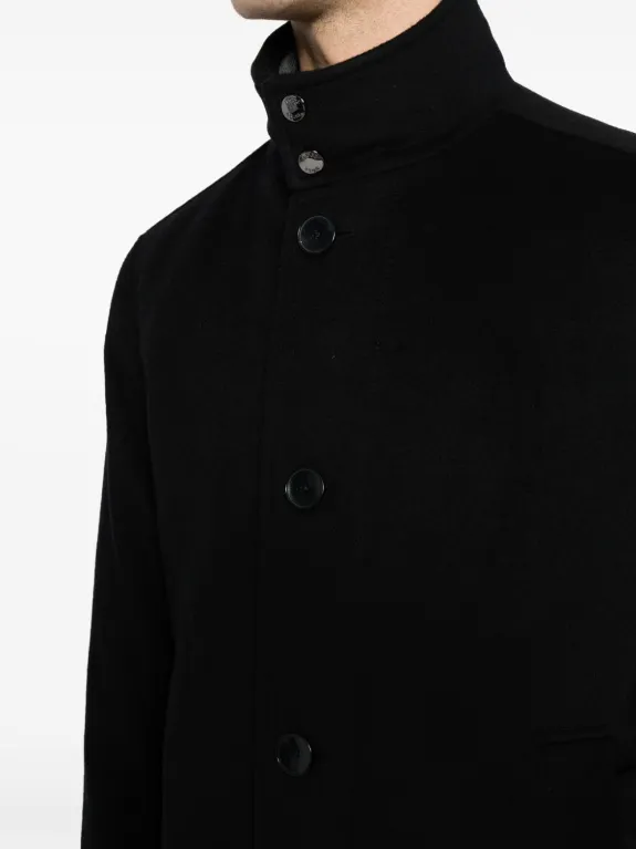 BOSS single-breasted wool-blend coat