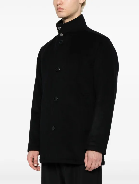 BOSS single-breasted wool-blend coat