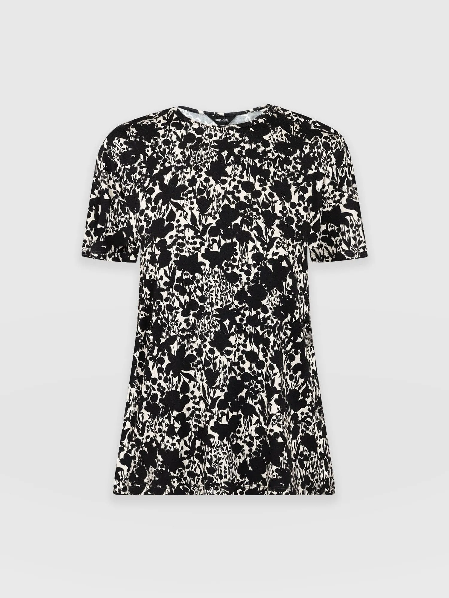 Boyfriend Tee - Black Cream Floral