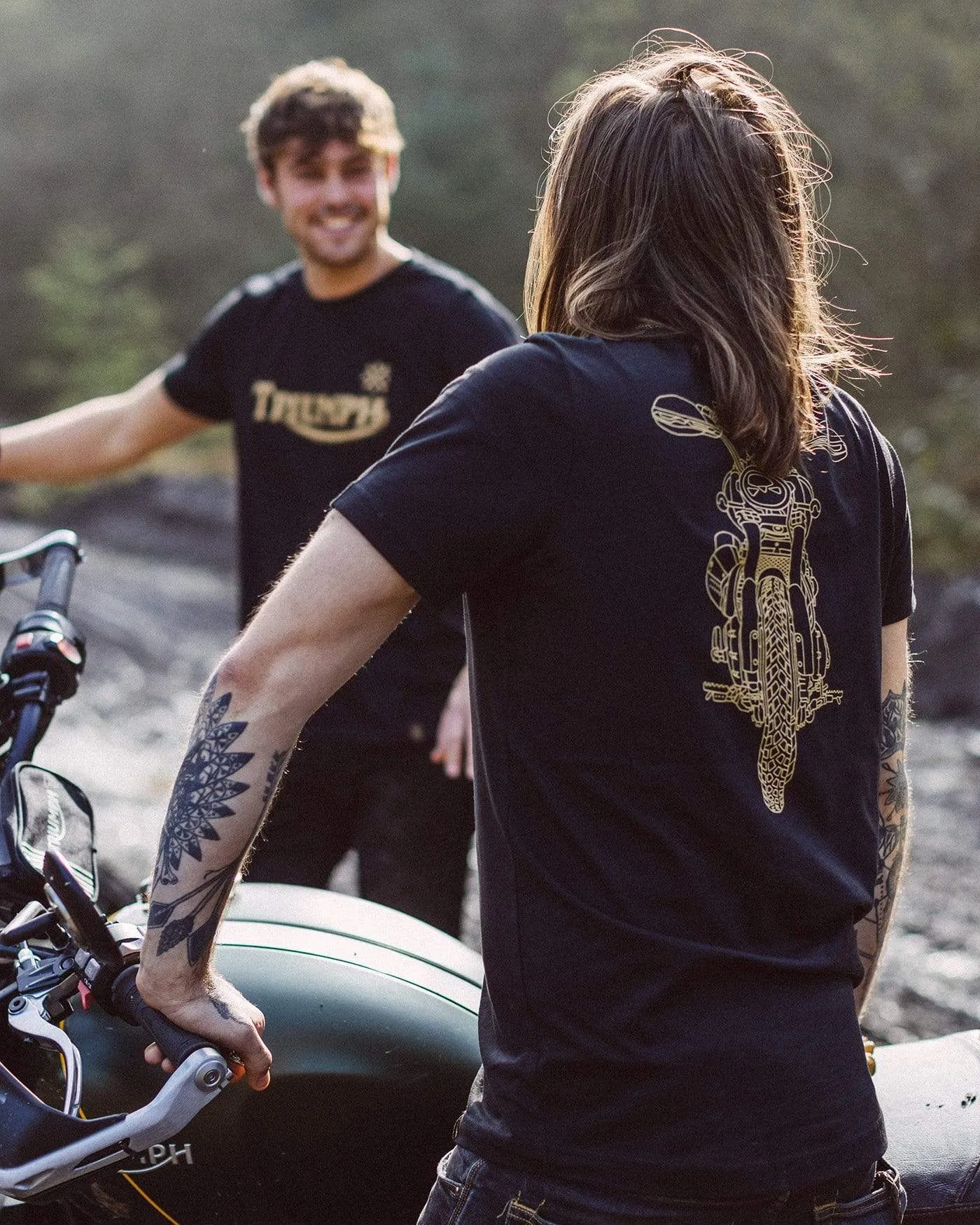 BSMC X TRIUMPH SCRAMBLER BARS T SHIRT - BLACK