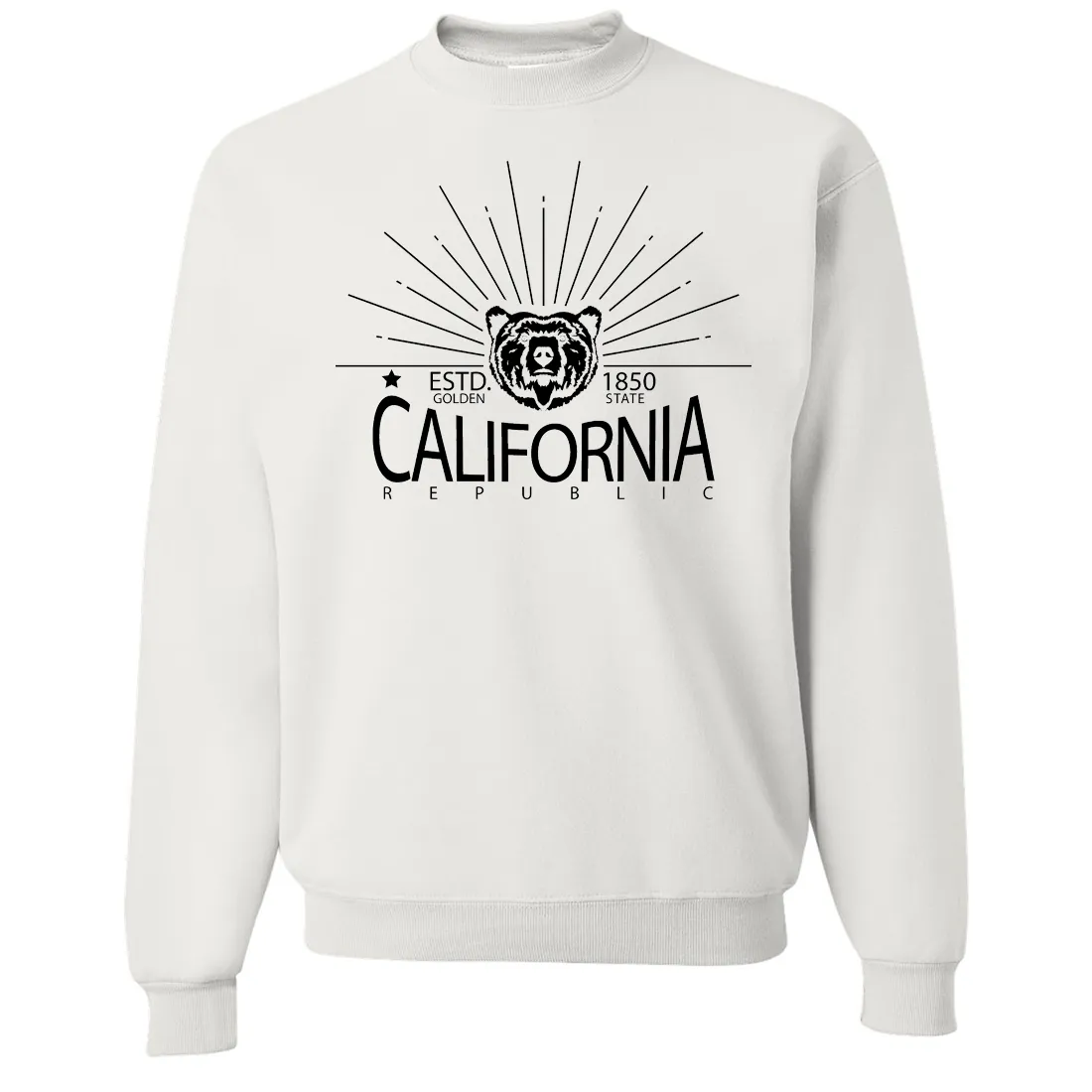 California Golden State Black Print Crewneck Sweatshirt