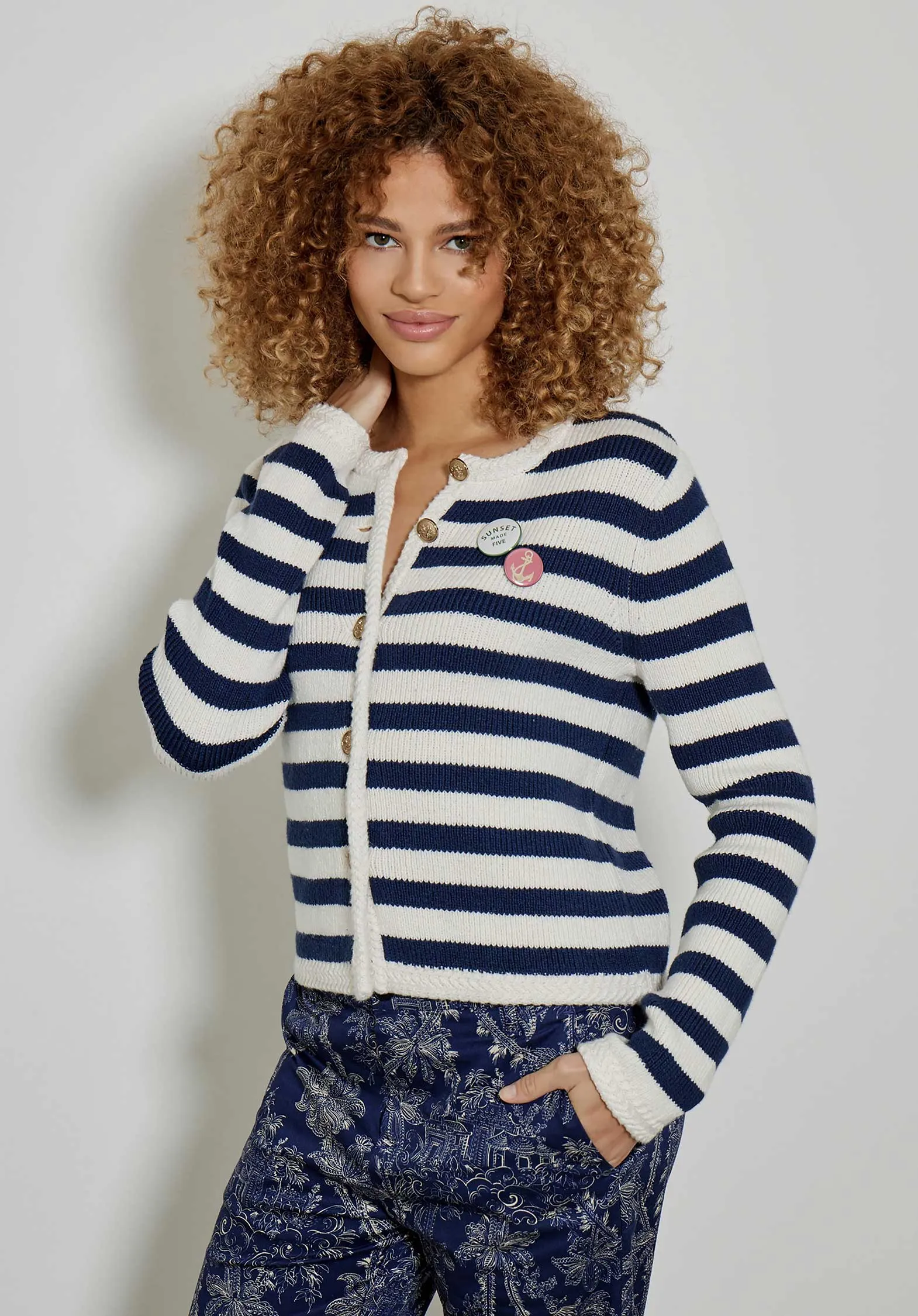 Cardigan Ge2402 Off-W-Navy