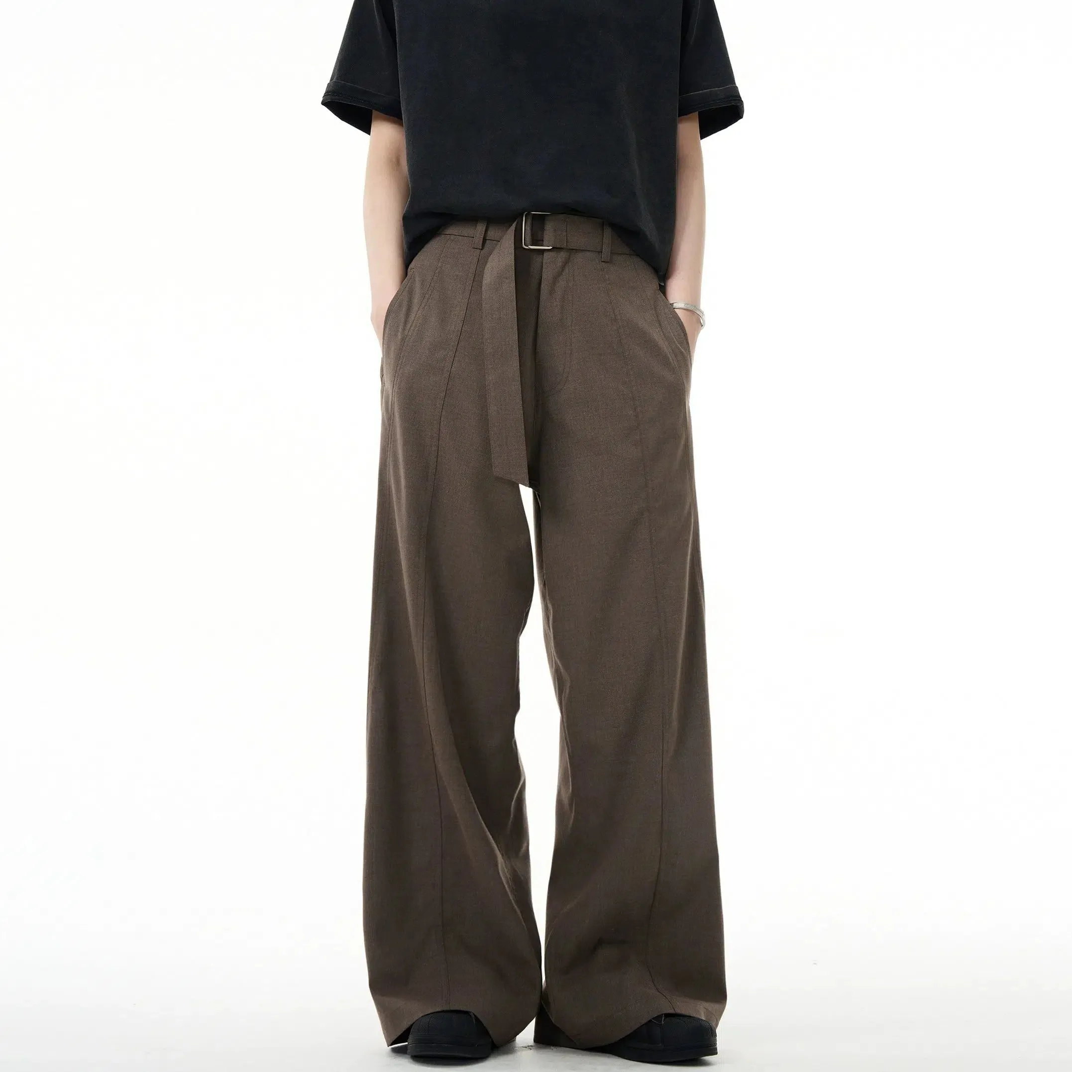 Casual Belted Clean Fit Pants