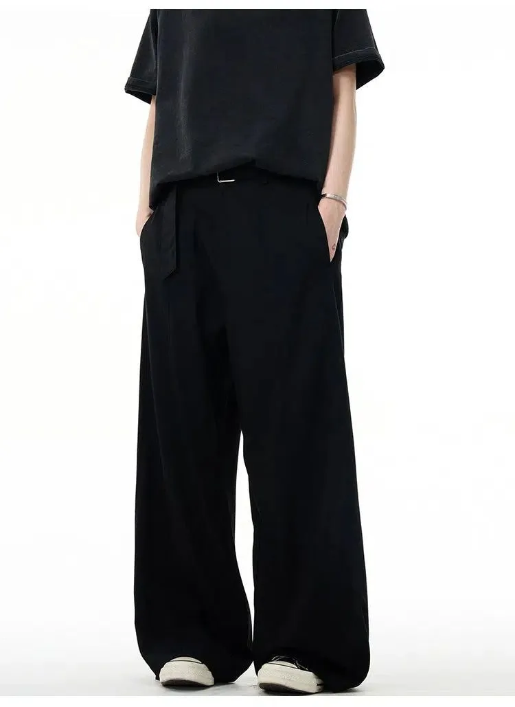 Casual Belted Clean Fit Pants