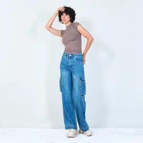 Casual cargo denim pants wholesale