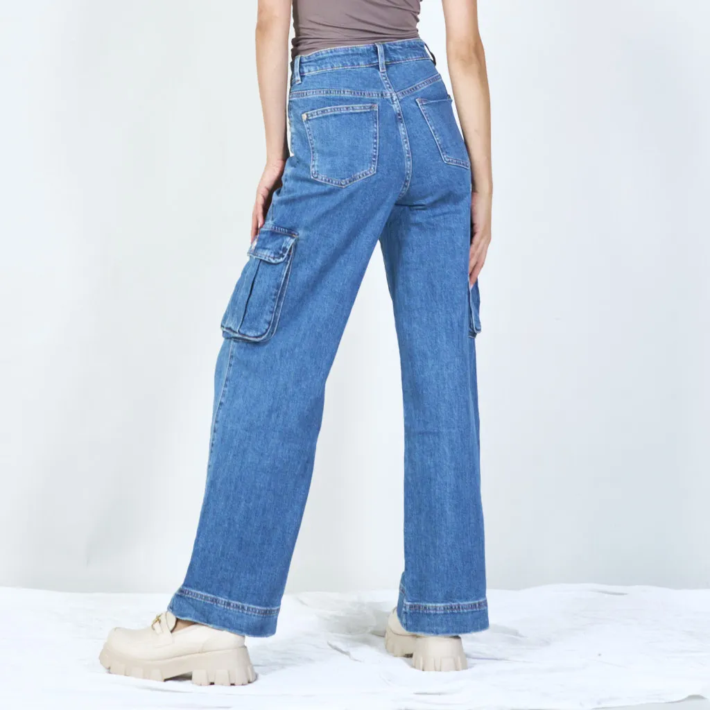 Casual cargo denim pants wholesale