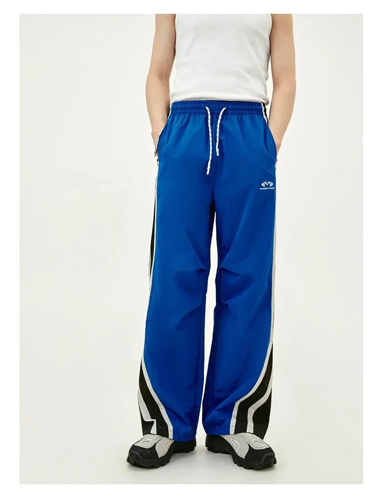 Casual Drawstring Striped Track Pants