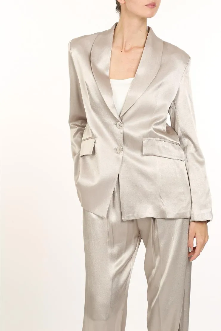 Celeste Metallic Satin Suit Jacket and Pants Set (Sold Seperately)