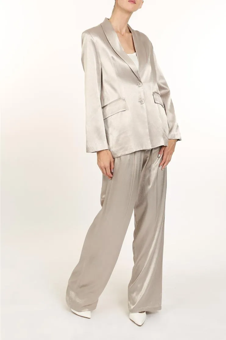 Celeste Metallic Satin Suit Jacket and Pants Set (Sold Seperately)