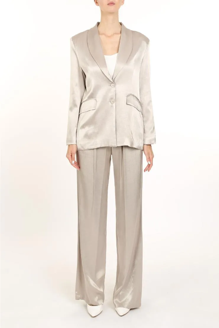 Celeste Metallic Satin Suit Jacket and Pants Set (Sold Seperately)