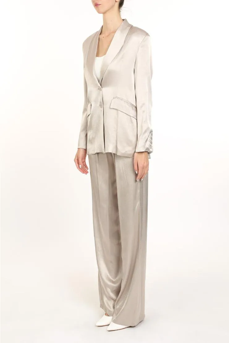 Celeste Metallic Satin Suit Jacket and Pants Set (Sold Seperately)