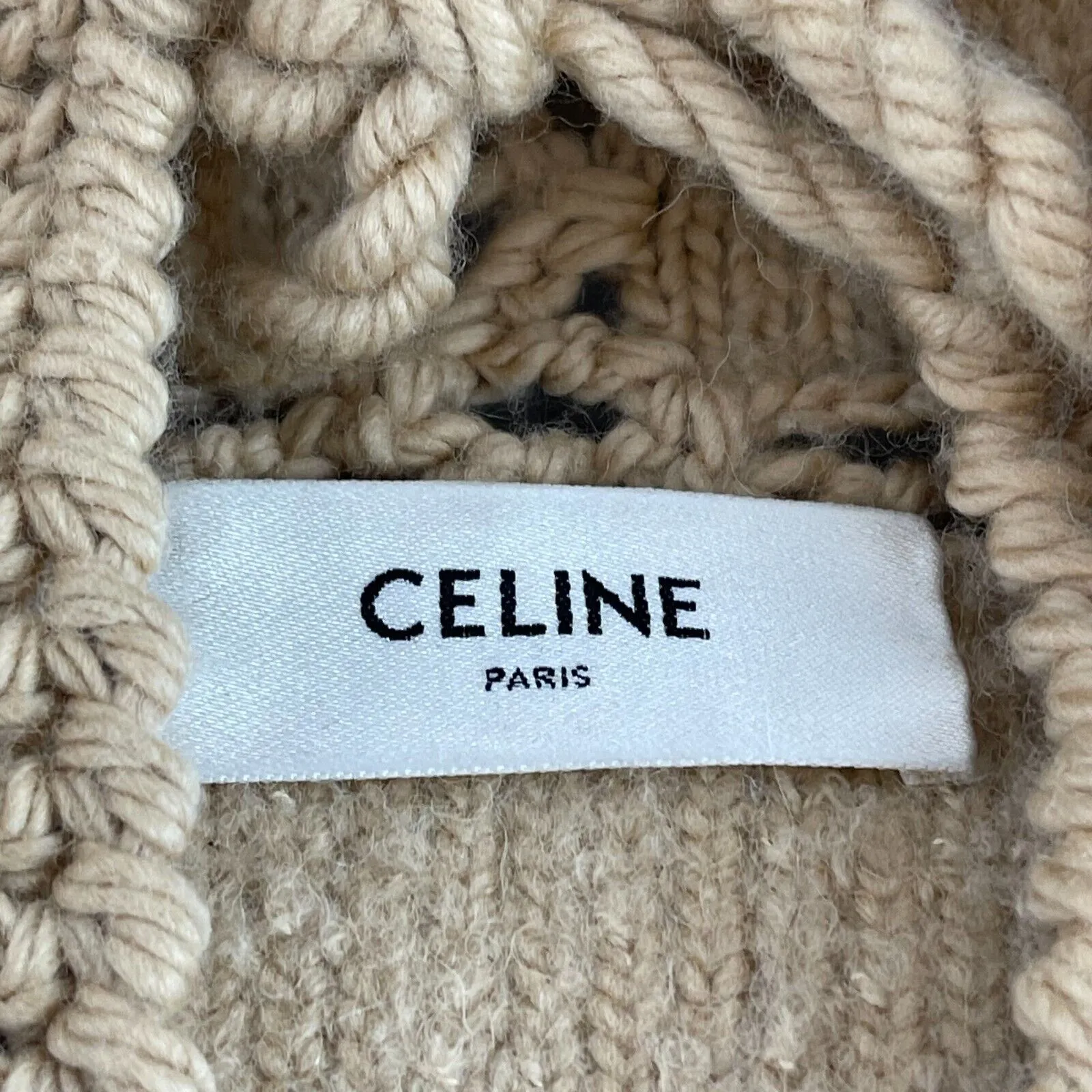 Celine Knot Hooded Cardigan Wool Brown S US 4 Pristine