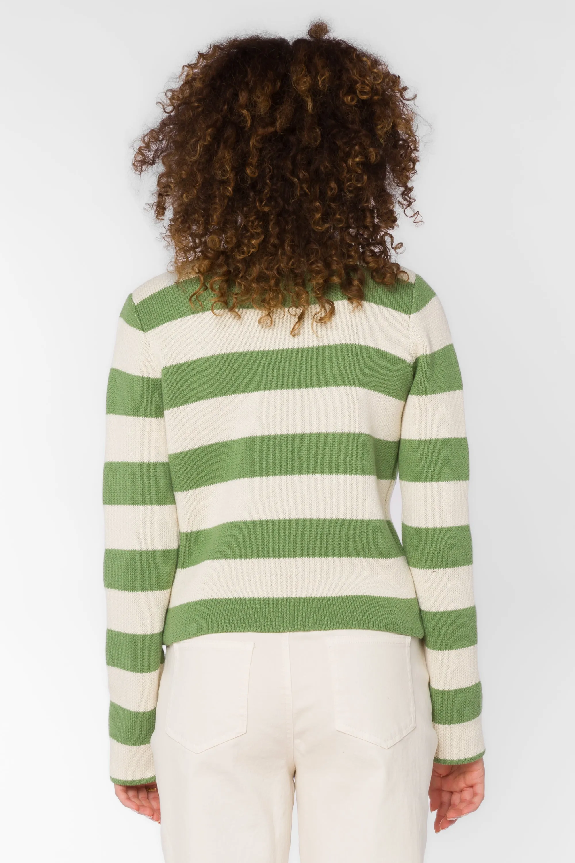 Chrissy Green Ivory Stripe Cardigan