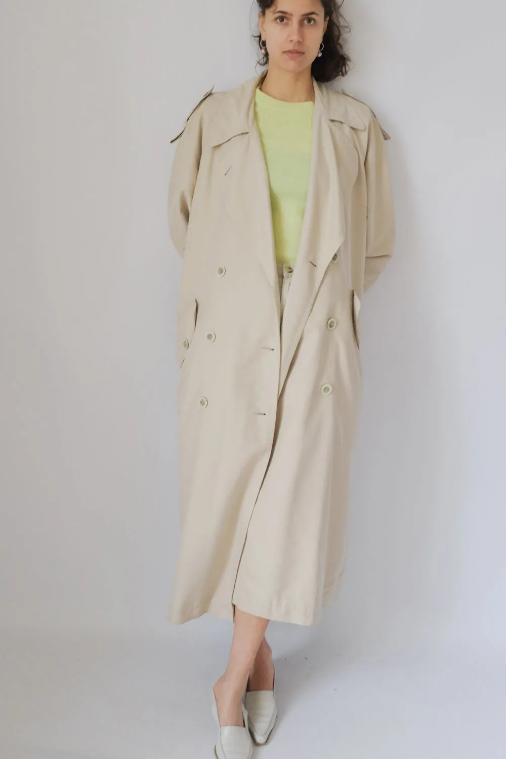 CLASSY BEIGE MAXI VINTAGE SUMMER TRENCH