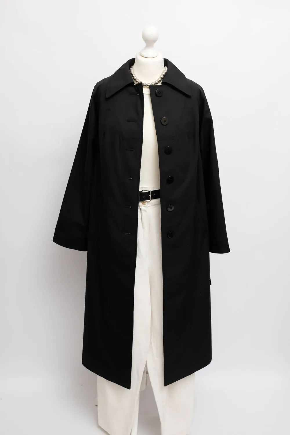 CLASSY BLACK VINTAGE 1960 TRENCH