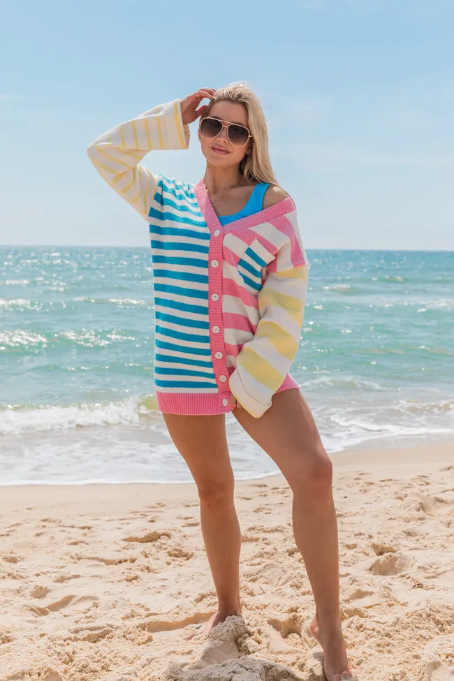 Coastal Charm Multi Stripe Cardigan