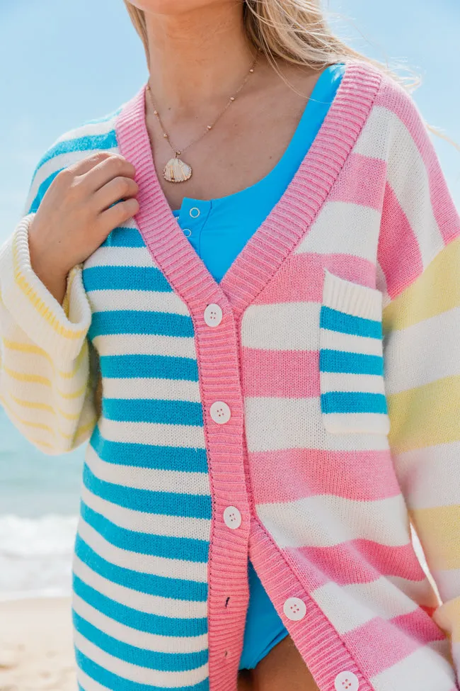 Coastal Charm Multi Stripe Cardigan