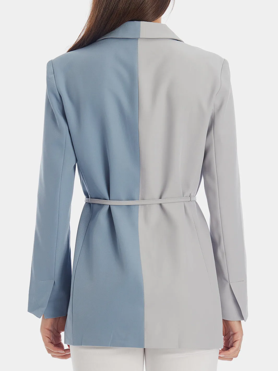 Colorblock Belted Blazer