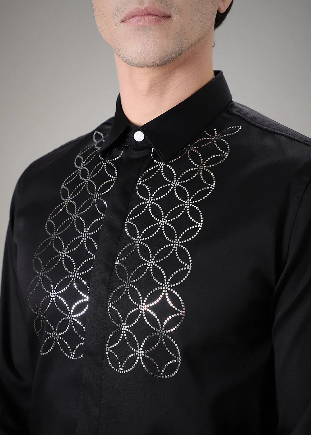 Concentric Black Designer Shirt