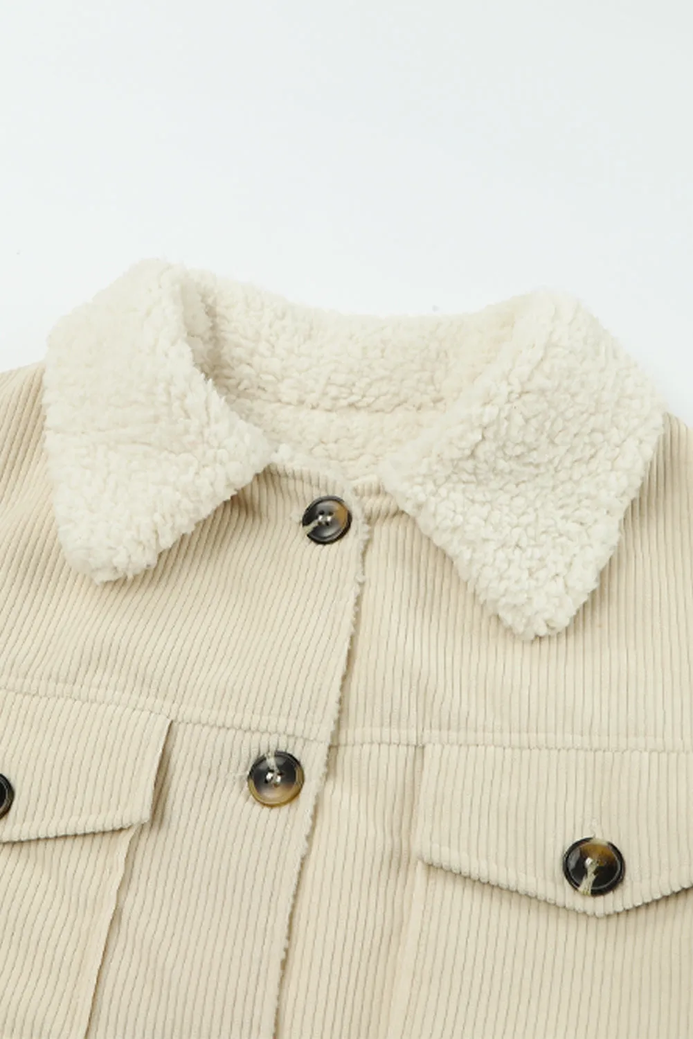 Corduroy Winter Warm Jackets Fleece Lining Shacket Coats Outwear